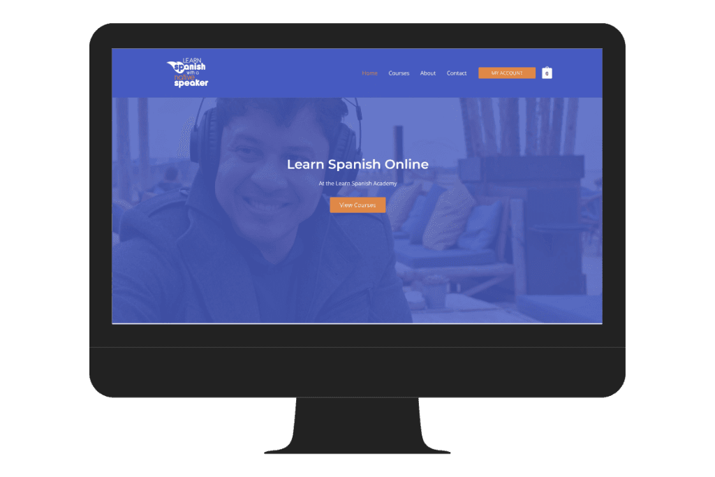 Voorbeeld online leeromgeving in WordPress spaans leren