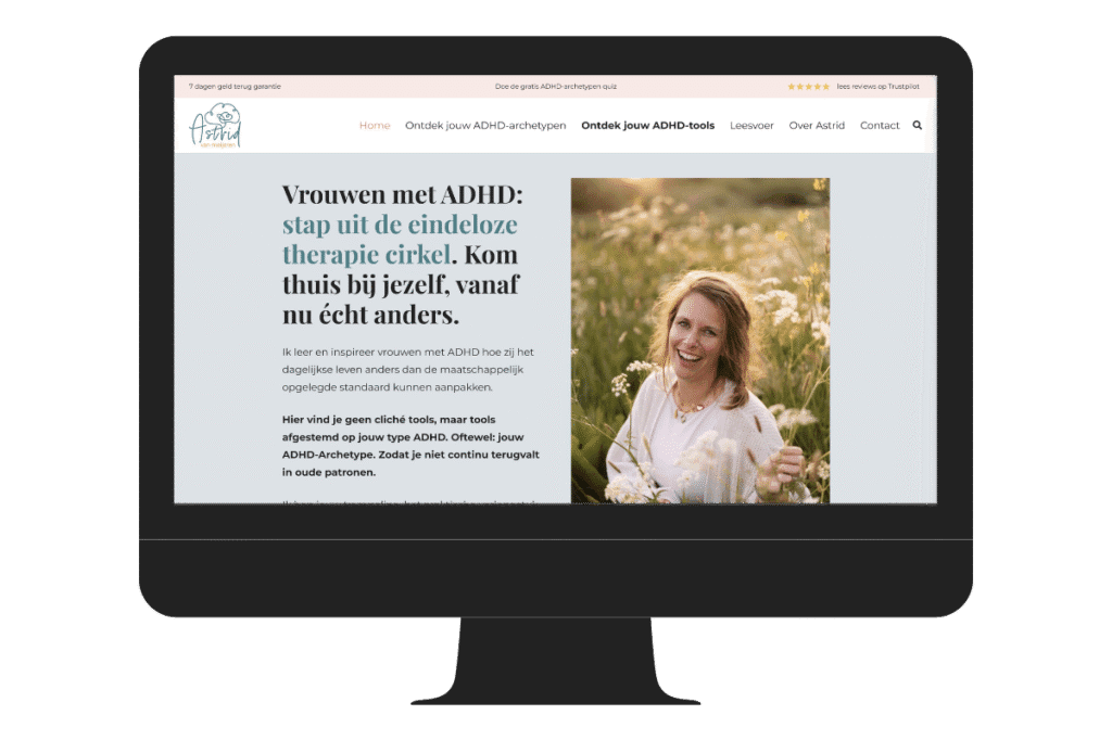 Website portfolio vrouwen met ADHD